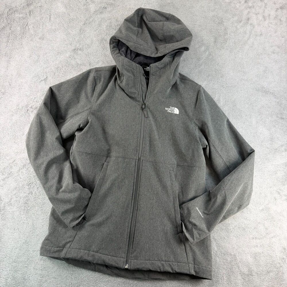 The North Face Shelbe Raschel Hoodie Womens M Gray Fleece Lined WindWall Jacket